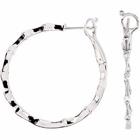 68091:60001:P Diamond Inside/Outside Hoop Earrings