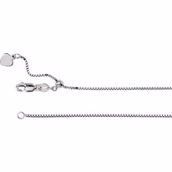 CH981:102:P 14kt White 1mm Adjustable Box 22" Chain