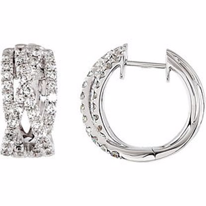 68110:60001:P Diamond Criss-Cross Hoop Earrings