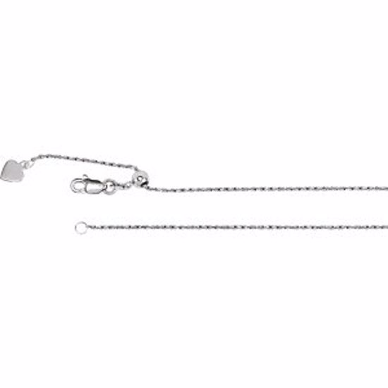 CH984:216:P 14kt White 1mm Adjustable Rope 22" Chain