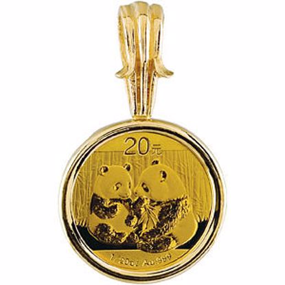 84918:101:P 1/20 oz Gold Panda Coin Set in 14KT Yellow Coin Frame