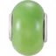 28148:101:P Sterling Silver 9x14mm Lime Green Glass Bead