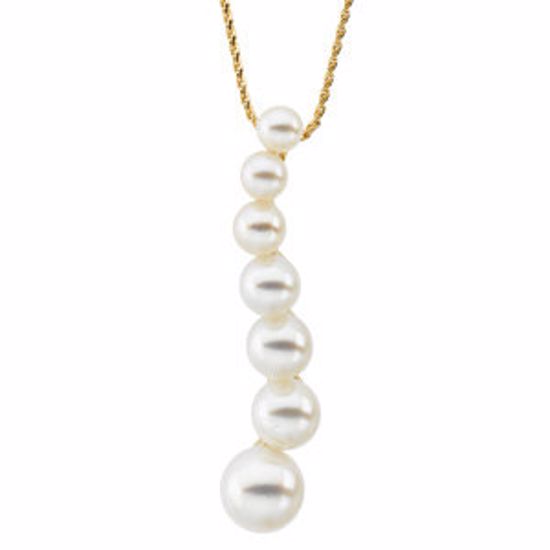 66157:60003:P 14kt Yellow Freshwater Cultured Pearl 18" Necklace