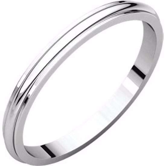 HRE6:19934:P Platinum 2mm Half Round Edge Band