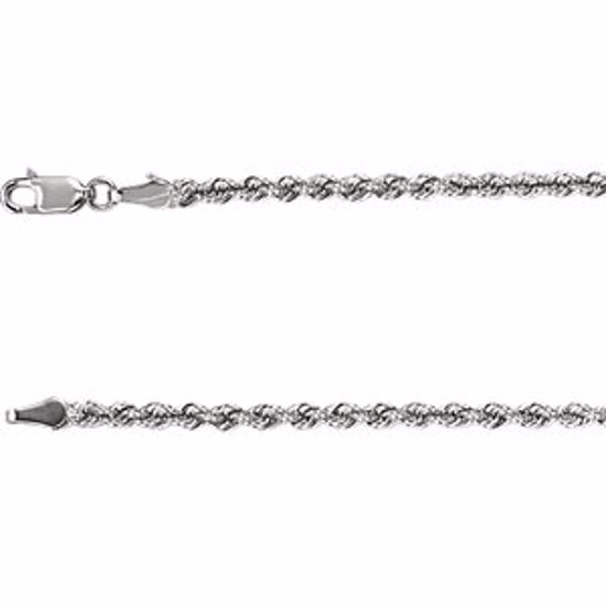 CH957:110:P 14kt White 3mm Rope 16" Chain
