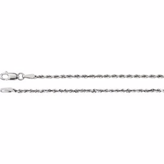 CH949:113:P 14kt White 1.9mm Diamond Cut Rope 24" Chain
