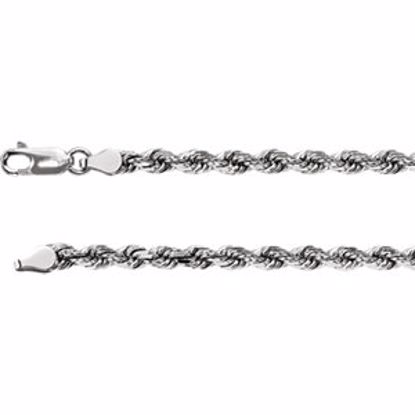 CH946:110:P 14kt White 3.9mm Diamond Cut Rope 16" Chain