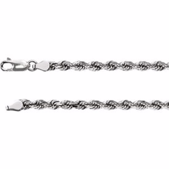 CH946:111:P 14kt White 3.9mm Diamond Cut Rope 18" Chain