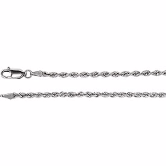 CH955:111:P 14kt White 2.5mm Rope 18" Chain