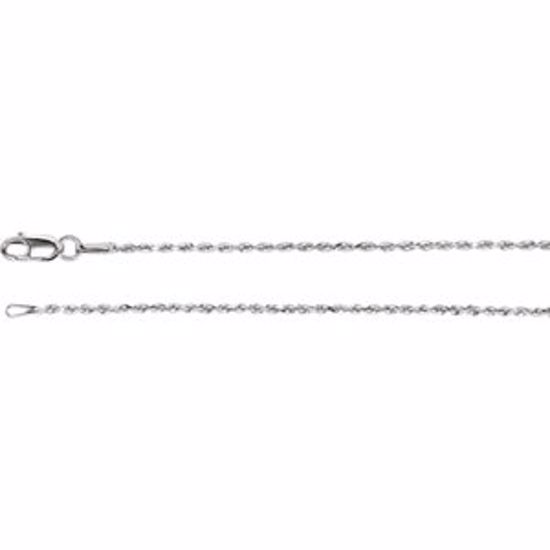 CH947:110:P 14kt White 1.3mm Diamond-Cut Rope 16" Chain
