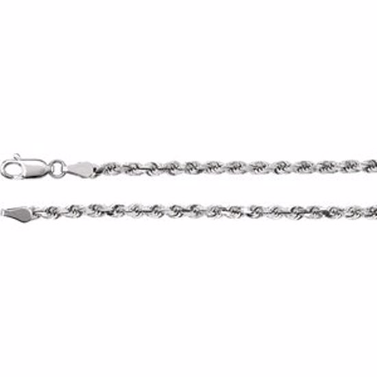 CH951:112:P 14kt White 2.8mm Diamond Cut Rope 18" Chain
