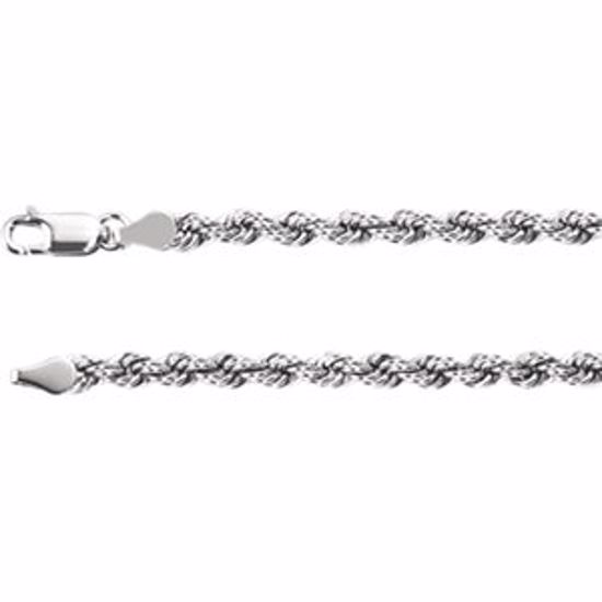 CH953:110:P 14kt White 4mm Rope 16" Chain