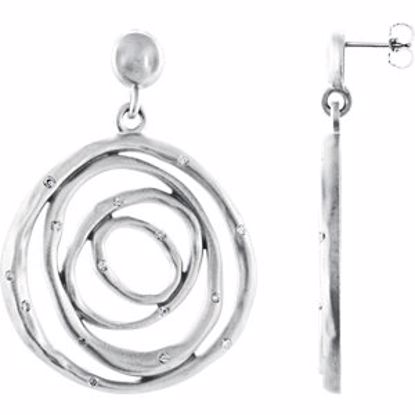 68065:84858:P Sterling Silver & 14kt White 3/8 CTW Diamond Concentric Circle Earrings  