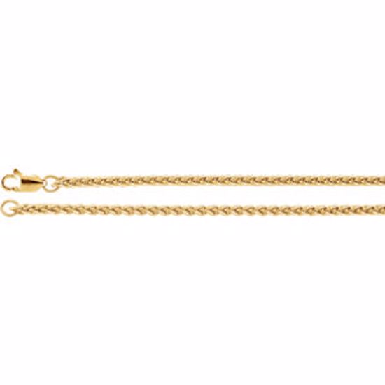 CH972:108:P 14kt Yellow 2.4mm Wheat 7" Chain