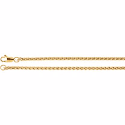 CH972:109:P 14kt Yellow 2.4mm Wheat 16" Chain