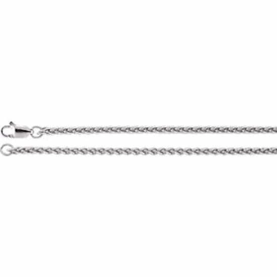 CH972:115:P 14kt White 2.4mm Wheat 7" Chain