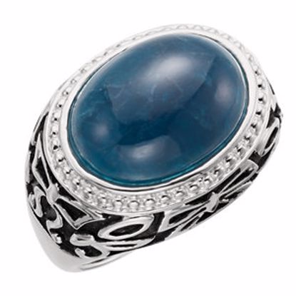 68039:103:P Sterling Silver Opaque Apatite Ring Size 8