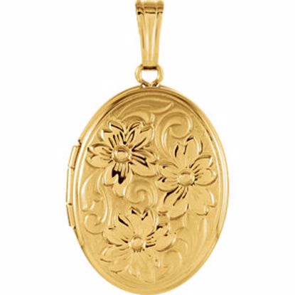 84927:101:P Oval Locket with Floral Pattern