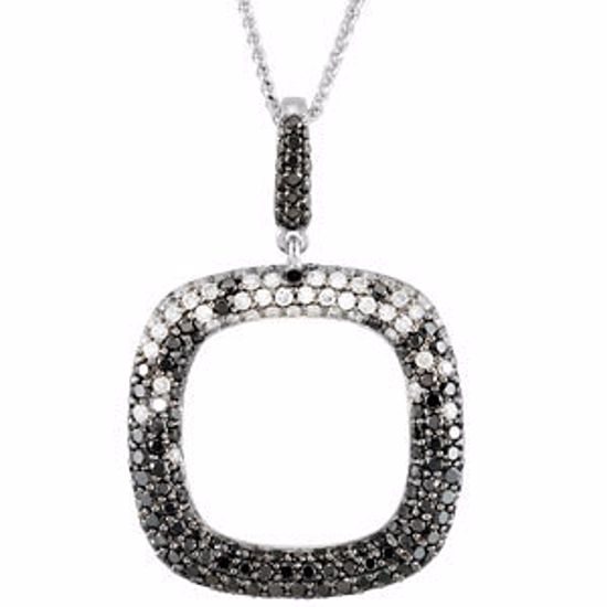 68234:101:P 14kt White 1 3/4 CTW Black & White Diamond 18" Necklace