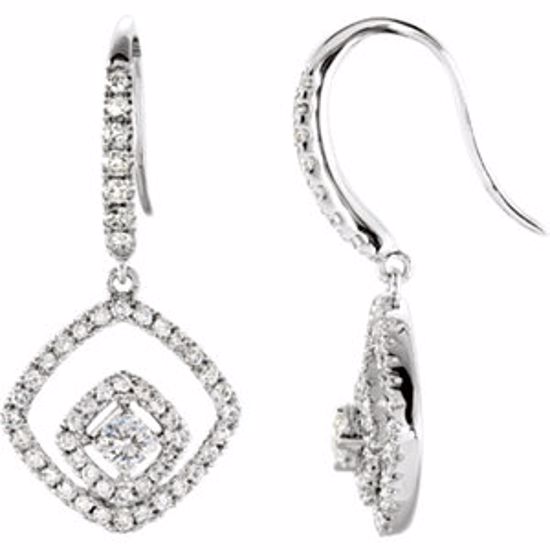 68239:101:P 14Kt White 3/4 CTW Diamond Earrings