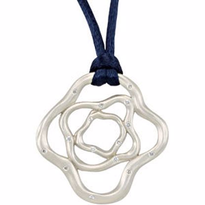 68068:104:P Sterling Silver 1/5 CTW Diamond Navy Cord 18" Necklace