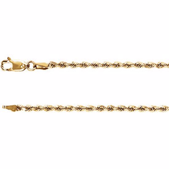 CH989:107:P 14kt Yellow 2.4mm Diamond Cut Rope 18" Chain
