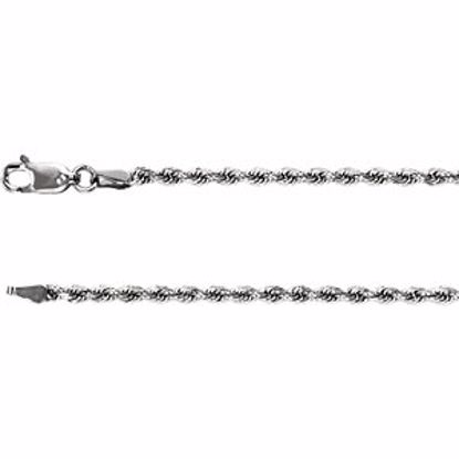 CH989:110:P 14kt White 2.4mm Diamond Cut Rope 7" Chain

