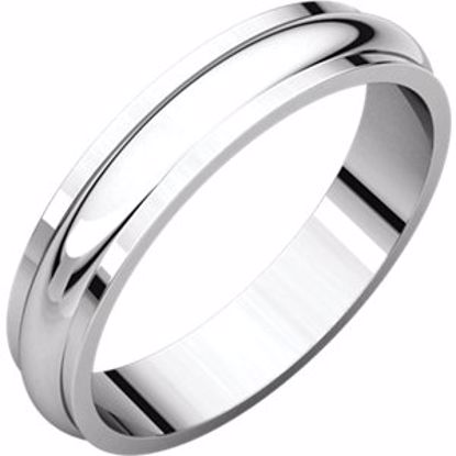 HRE4.5:166580:P Palladium 4mm Half Round Edge Band