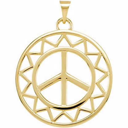 84943:101:P Sun Shaped Peace Sign Pendant