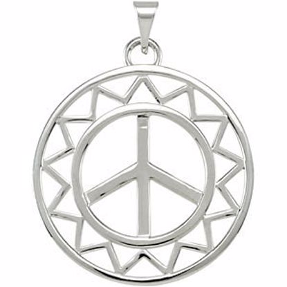 84943:102:P Sun Shaped Peace Sign Pendant