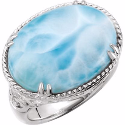 68298:101:P Larimar Rope & Scroll Design Ring