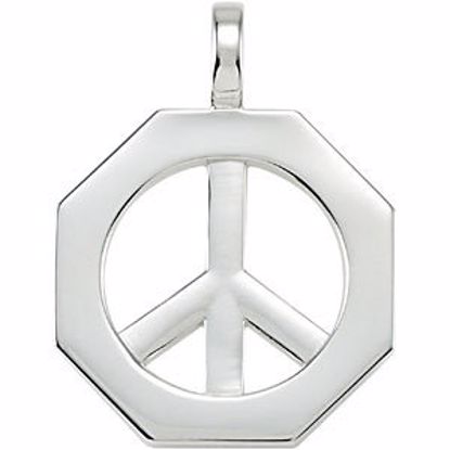 84945:1003:P Octagon Shaped Peace Sign Pendant