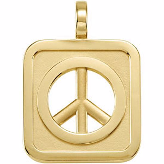 84946:1002:P Rectangle Shaped Peace Sign Pendant