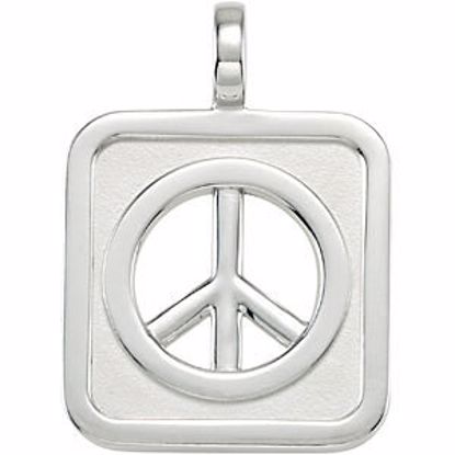 84946:1003:P Rectangle Shaped Peace Sign Pendant