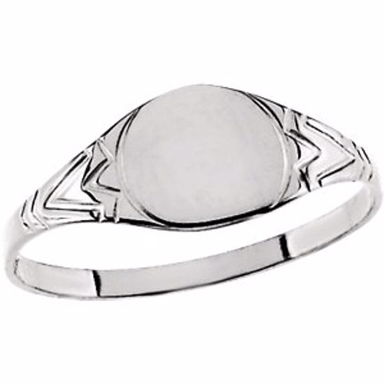 19311:102:P Sterling Silver 6mm Youth Signet Ring