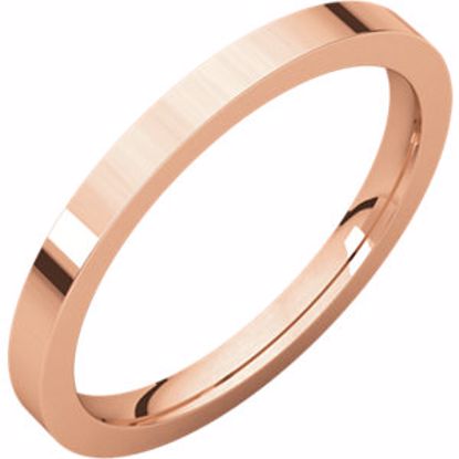 FIR6.5:223871:P 14 K Rose 2mm Flat Comfort Fit Band