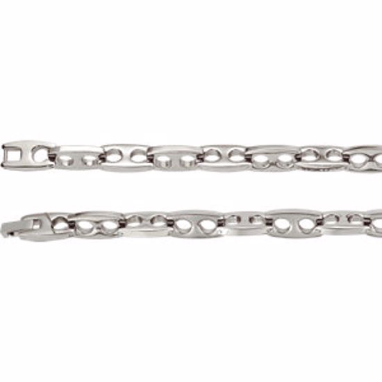 B712:1030:P Stainless Steel 9mm Link 8.5" Bracelet