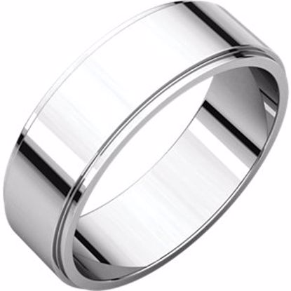 FE7:32935:P Platinum 6mm Flat Edge Band