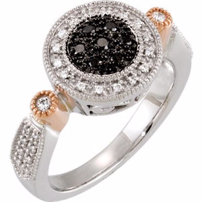 68332:100:P 14kt White & Rose 1/4 CTW Black & White Diamond Ring