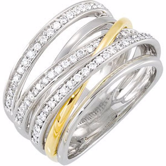 68335:100:P 14kt White & Yellow 1/2 CTW Diamond Ring