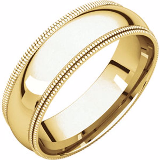 DMGR8.5:276394:P 10kt Yellow 6mm Double Milgrain Comfort Fit Band