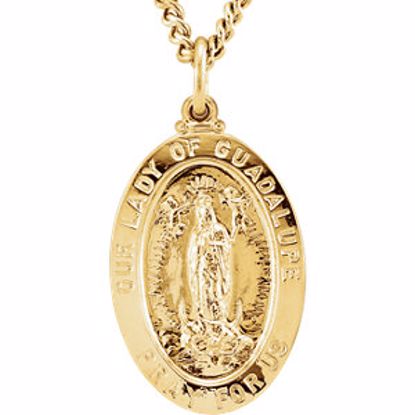 R45257:100:P 24kt Gold Plated 26.32x16.3mm St. Joseph Medal 24" Necklace