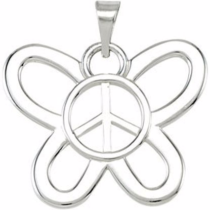 84972:116:P Butterfly Shaped Peace Sign Pendant