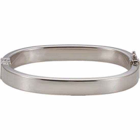 BRC688:101:P Sterling Silver 8mm Hinged Bangle Bracelet