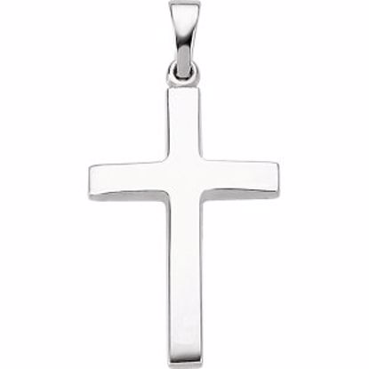 R41279:1001:P Sterling Silver 30.8x15.7mm Cross Pendant