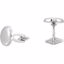 84975:102:P 14kt White 15.9mm Men's Round Shaped Cuff Links