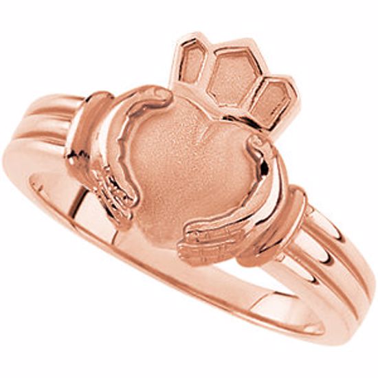 50349:278583:P 14kt Rose Gents Claddagh Ring