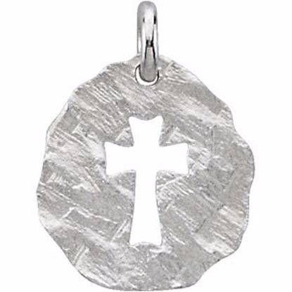 R42278:100:P Sterling Silver 14.76x13.23mm Small "Promise" Medal