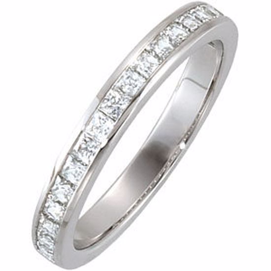 67707:121594:P 14kt White 3/4 CTW Diamond Princess Channel Band to 4.5mm Engagement Ring