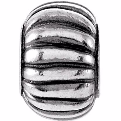 28228:101:P Sterling Silver 9.75x6.75mm Fluted Bead